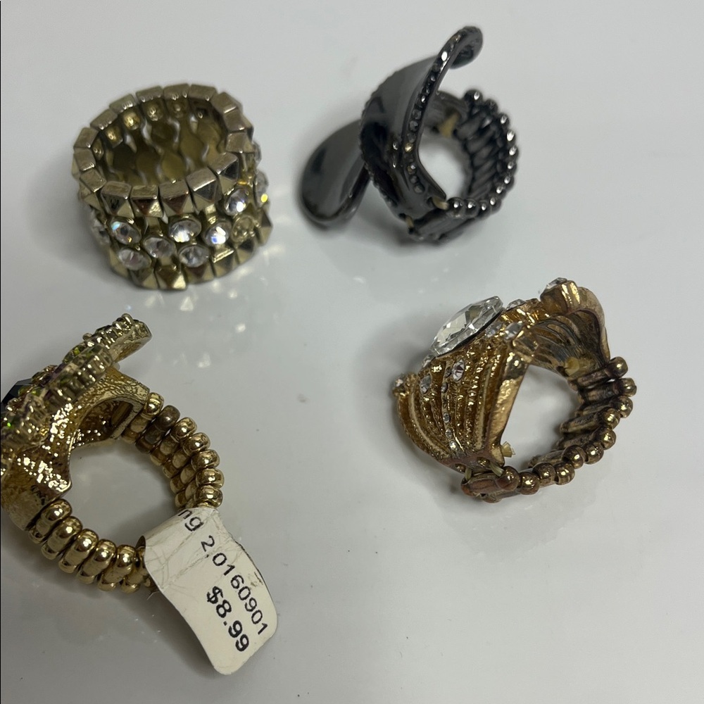 Bundle of Multi-Color Statement Rings - Picture 2 of 4